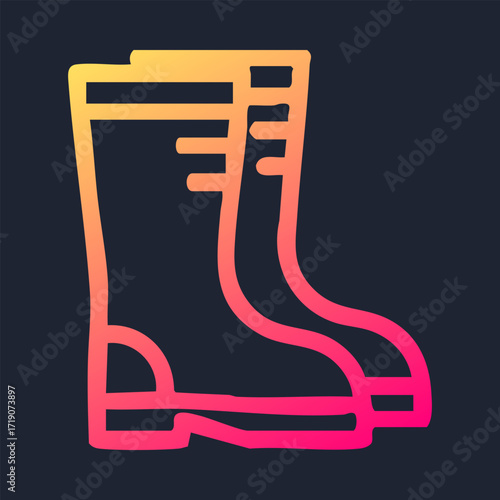 Two boots with gradient outline