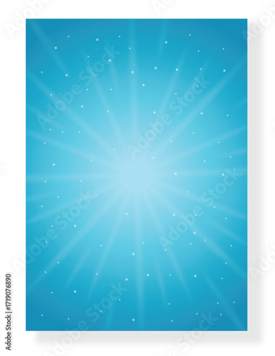 Blue starburst glowing rays background with light effect vector