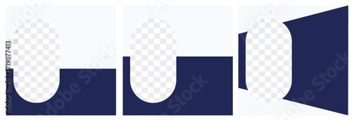 Social media photo frame template vector isolated on transparent background