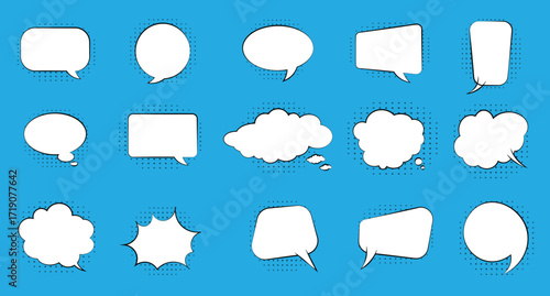 Comic speech bubbles and thought clouds vector