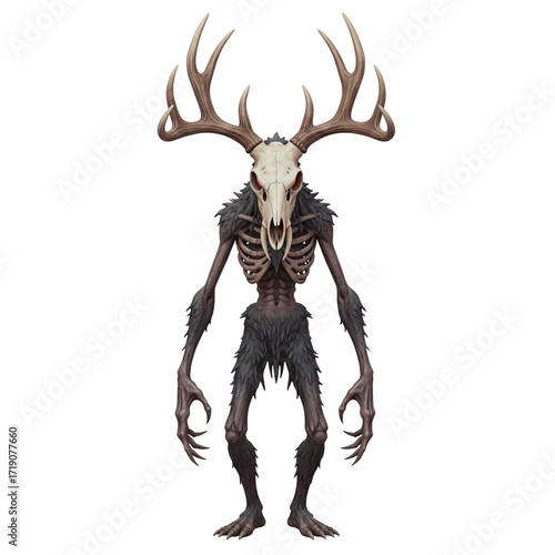 Tableau sur toile Wendigo forest spirit monster with deer skull