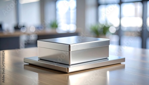 Wallpaper Mural Sleek metallic box atop a polished base Torontodigital.ca