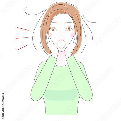 驚く女性