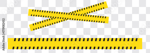 caution warning tape set: designed for industrial safety, roadwork, construction, and hazard zones. Vector illustration