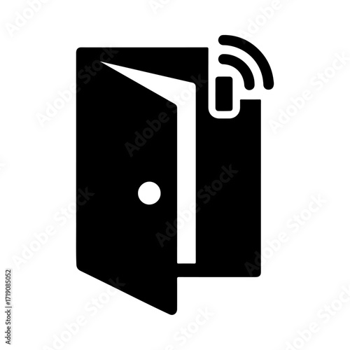 Smart door icon, IoT access control, connected entry system, intelligent door technology, automated security entrance, digital door monitoring