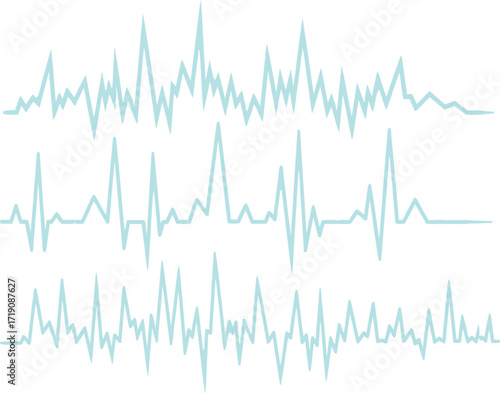 Green sound waves audio frequency signal visualization