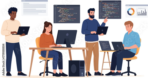 Teamwork software development collaboration coding project