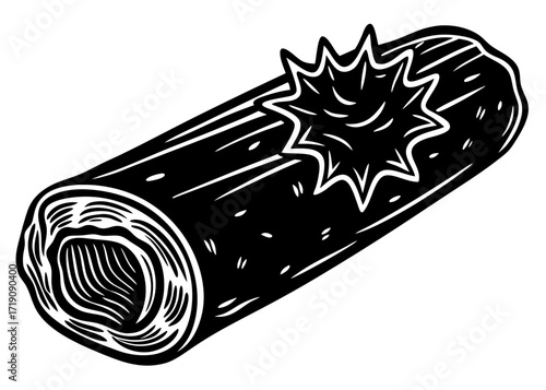Stromboli Silhouette Roll Shape, Italian Food SVG, PNG