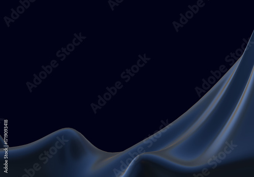 Abstract 3d render background dark blue gradient light wave silk liquid chrome metalic design render wallpaper modern illustration multicolored wavy surfaces