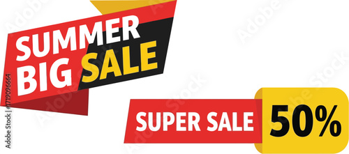 Promotional summer big sale and super sale banner with fifty percent editable vector file