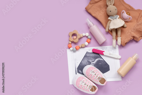 Composition with baby cloth...