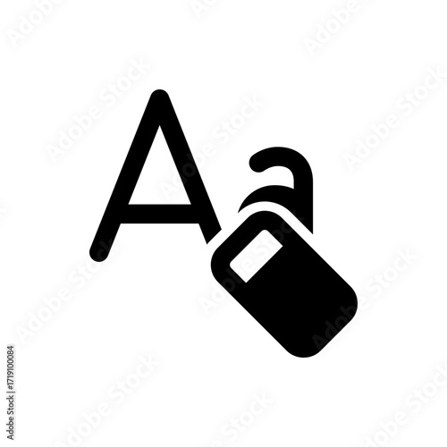 Illustration of a door hanger with an a shape cut out and a rectangle shape hanging from the door hanger