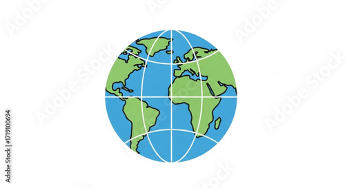 Globe earth world map graphic illustration for geography education and global awareness vector image