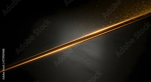 A sleek, illuminated golden line gracefully cuts through a dark background, creating a dramatic effect