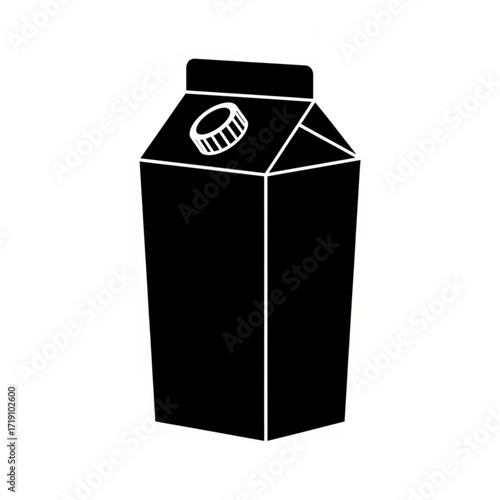 Vector art of black carton of milk