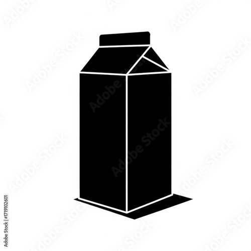 Vector art of black carton of milk