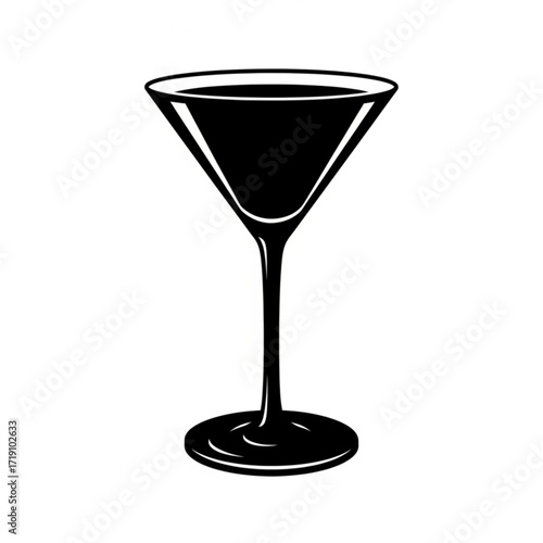 Vector art of black martini glass