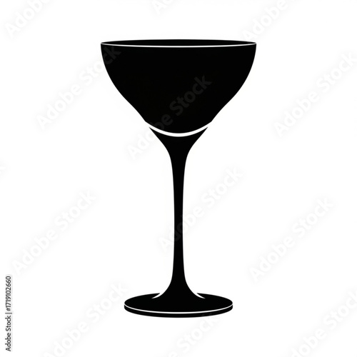 Vector art of black silhouette of a martini glass
