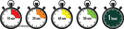 Stopwatch timer countdown time management productivity concept editable vector