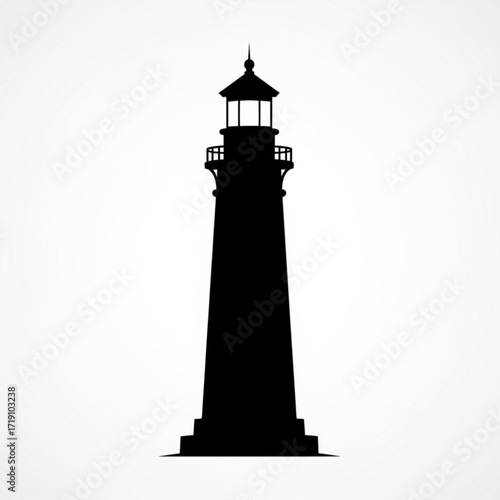 Vector art of silhouette of a lighthouse