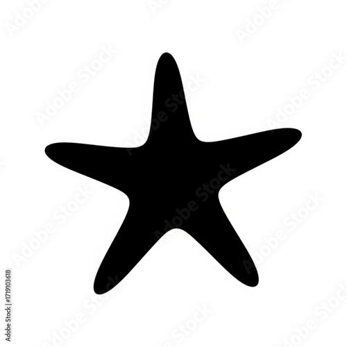 Vector art of black starfish silhouette