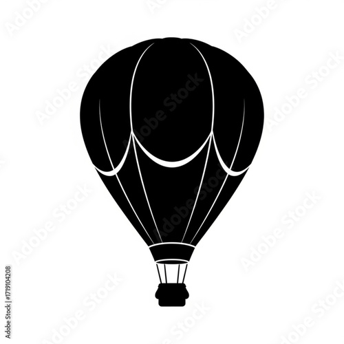 Vector art of black silhouette of a hot air balloon
