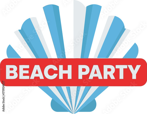 Beach party summer vacation seashell logo design vector graphic editable vector