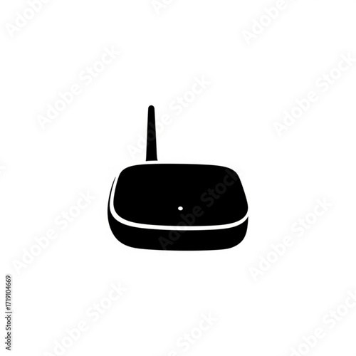Vector art of black wireless router