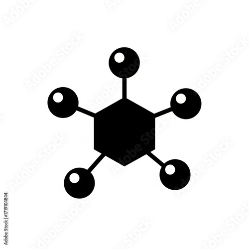 Vector art of black hexagon molecule icon