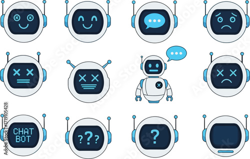 Vector chatbot robot ai assistant customer service illustration editable vector