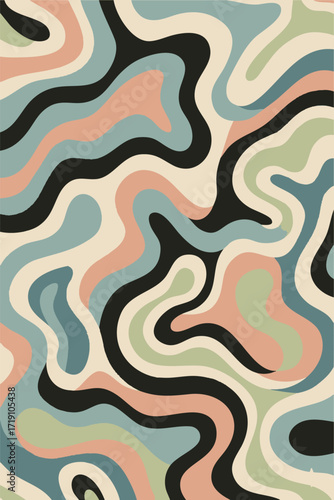 Abstract Colorful Wave Pattern Design for Modern Home Decor