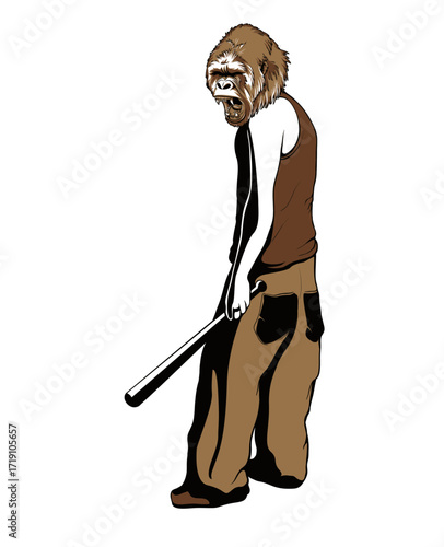 Gorilla Gangster Illustration