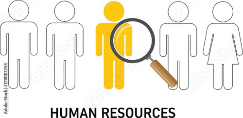 Hr recruitment talent acquisition human resources job search find editable vector