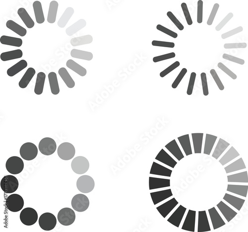 Loading animation vector set download progress indicators design editable vector