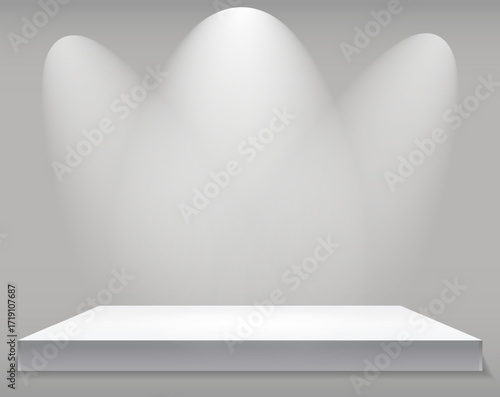 empty white shelf