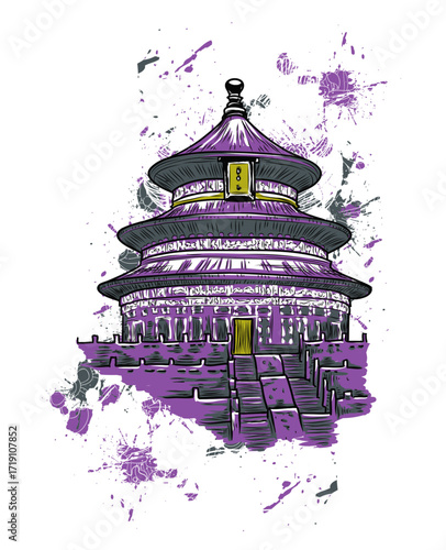 Purple Temple of Heaven Sketch