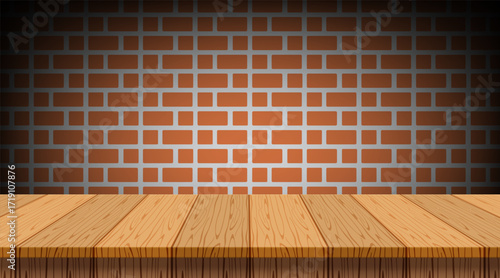 brick wall and wood floor