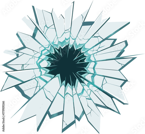 Broken glass shattered glass cracked glass hole vector graphic editable vector