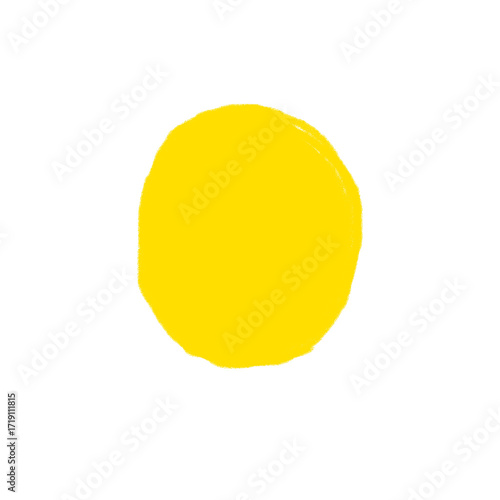 Quadro su tela Yellow round circle icon pattern on transparent background