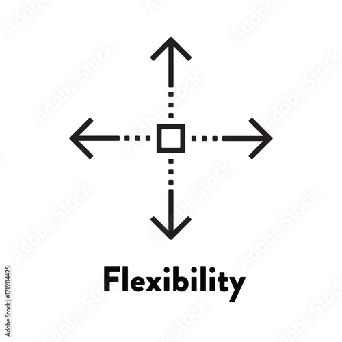 Flexibility Icon – Adaptability and Direction Vector Symbol