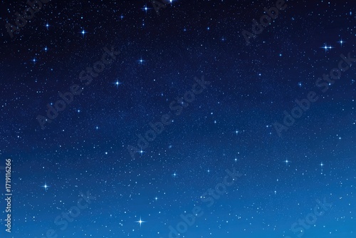 Starry night sky, deep blue gradient
