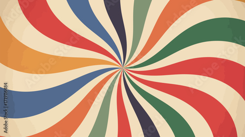 Get groovy with this vintage inspired sunburst background, perfect for adding retro flair to your designs and bringing a vibrant, nostalgic touch to any project