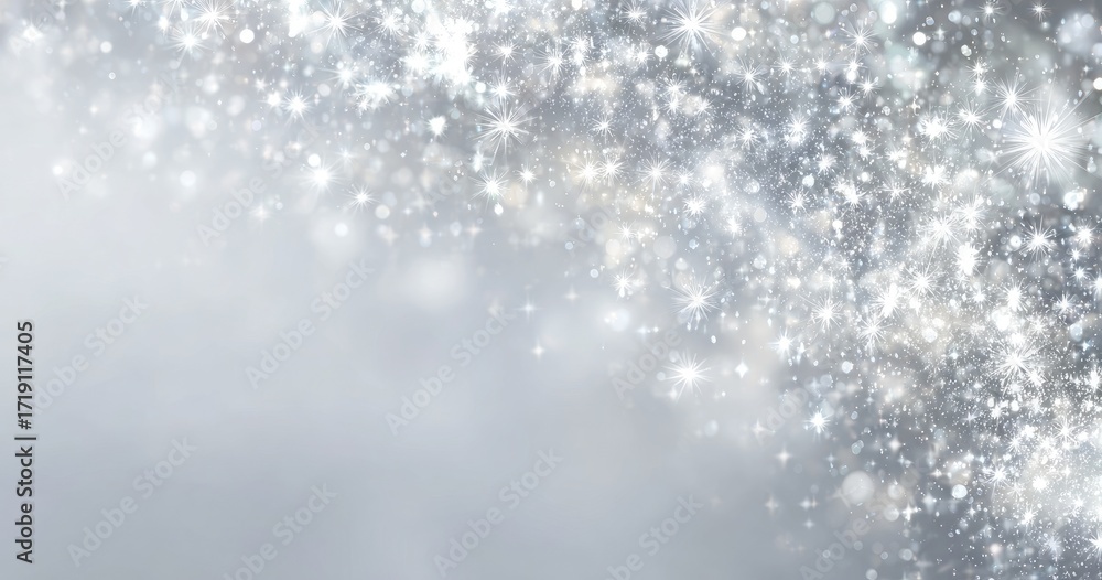 Fototapeta premium Silver glitter, sparkling, festive background