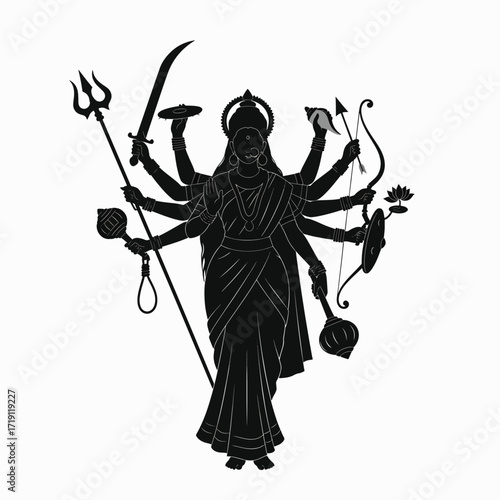 Illustrious Goddess Durga Manifesting Divine Power and Protection in Warfare