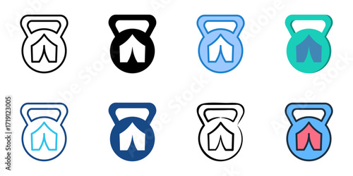 Bootcamp Workout icon set multiple style collection 
