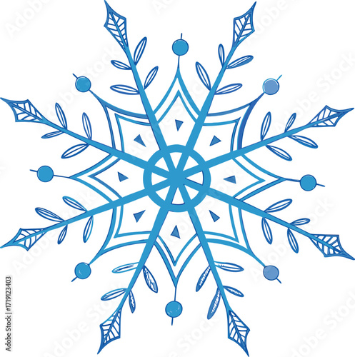 Christmas Snowflake Vector File, Christmas floral Design