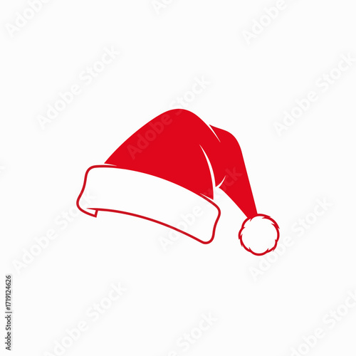 Traditional Red Santa Claus Hat With White Trim And Pom Pom