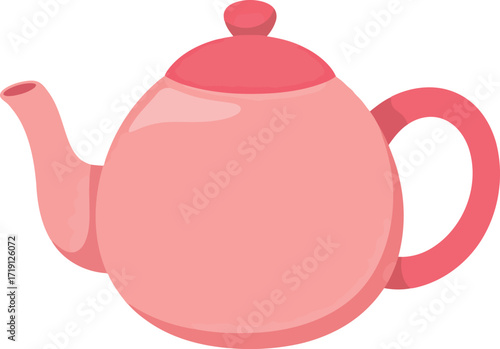 Charming pink teapot illustration perfect for cafes and kitchen decor vector
