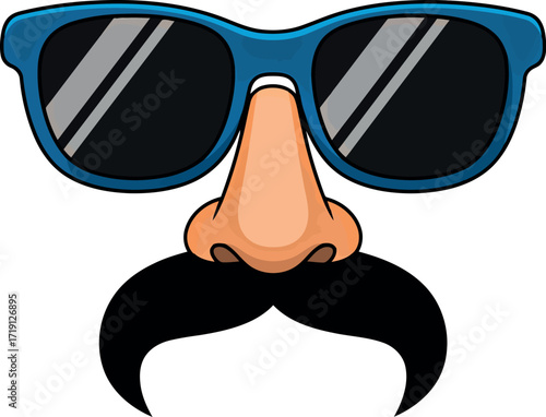 Funny disguise glasses nose mustache costume accessory vector