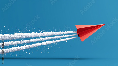 paper airplane flying upward progress metaphor